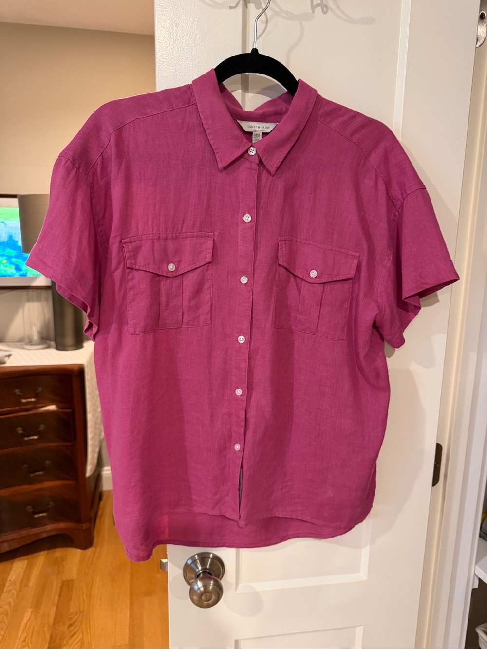 Lucky Brand Magenta Button-Up Shirt